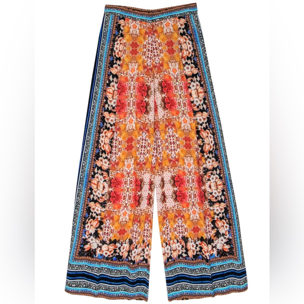 Anthropologie Ranna Gill Airy Samaire Wide Leg Pants Women Floral Gypsy Artsy s4